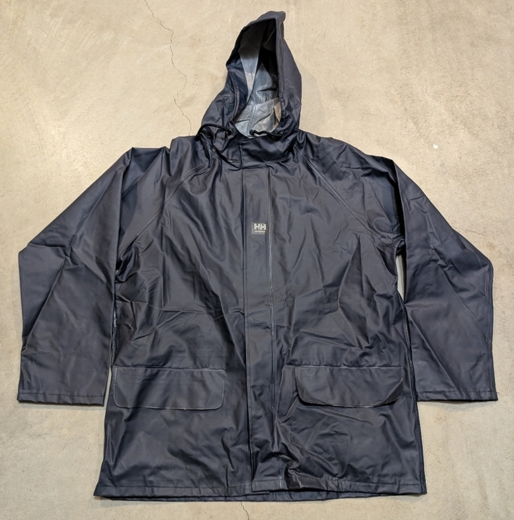 Helly Hansen Workwear Men's S? Navy Raincoat Hooded Waterproof